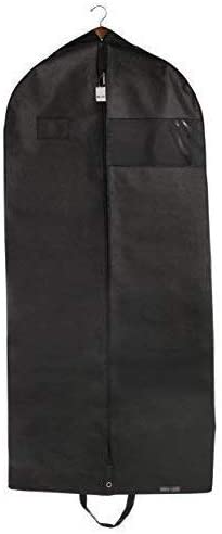 Black Garment Bag for Travel and Storage, with Zipper and Eye-Hole, Carry  Handles for Suits Tuxedos Dresses Coats 26 inch x 42 inch x 5 inch