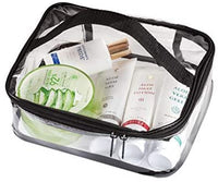Clear Travel Makeup Pouch, Train Case Organizer with Top Handle Medium - Bagsko.com