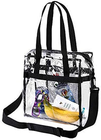 Bags for Less Clear Tote Stadium Approved with Adjustable Shoulder Straps and Mesh Pockets - Bags for less us