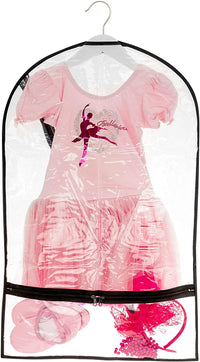 Clear Dance Costume Garment Bag with Pockets for Kids with Durable Diagonal Zipper Transparent freeshipping - Bagsko