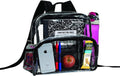 Clear Backpack Security Approved - Reinforced Straps & Front Accessory Pocket 12" x 5" x 12" - Bagsko.com