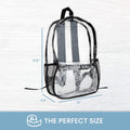 Clear Backpack Security Approved - Reinforced Straps & Front Accessory Pocket 17" x 4.5" x 12" - Bagsko.com