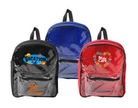 Clear Backpack Security Approved - With Large Zipper Pocket 12" Wide x 14.5" High x 4" Gusset (BP601) - Bagsko.com