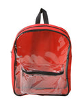 Clear Backpack Security Approved - With Large Zipper Pocket 12" Wide x 14.5" High x 4" Gusset (BP601) - Bagsko.com