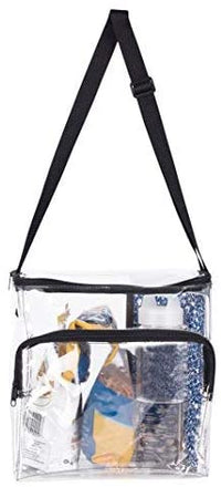 Large Lunch Bag Stadium Security Approved Clear Lunch Box with Adjustable Strap and Front Zippered Pocket Thick - Bags for less us