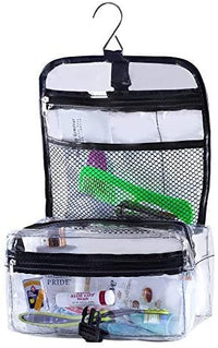 Clear Carry Cosmetic Bag Organizer with Hook for Hanging - Bagsko.com