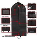 Bags for Less Suit and Dress Cover Garment Bag Black for Travel Carry On and Clothing Storage Closet Hanging Carrier 26 inch x 60 inch with 5 inch Gusset Folding with Carry Handles - Bags for less us