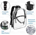 Vinyl Security Clear Bag Stadium Approved Lunch Transparent Backpack Bookbag Travel Rucksack with Black Trim - Bags for less us