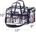 Clear Makeup Organizer PVC Toiletry Bag 21 inch x 11 inch x 7 inch, 4 External Pockets for Toiletries Adjustable Strap - Bagsko.com