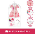 Clear Dance Costume Garment Bag with Pockets for Kids with Durable Diagonal Zipper Transparent - Bagsko.com