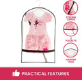 Clear Dance Costume Garment Bag with Pockets for Kids with Durable Diagonal Zipper Transparent freeshipping - Bagsko