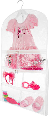 Clear Dance Costume Garment Bag 22 inch x 40 inch x 4 InchWith 5 Pockets - Bagsko.com