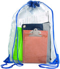 Bags for Less Clear Drawstring Bag, Small Clear Bag For Stadiums, Sporting Events - 14” x 17” (Clear/Black) - Bags for less us