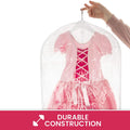 Clear Dance Costume Garment Bag with Pockets for Kids with Durable Diagonal Zipper Transparent - Bagsko.com