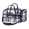 Clear Makeup Organizer PVC Toiletry Bag 21 inch x 11 inch x 7 inch, 4 External Pockets for Toiletries Adjustable Strap - Bagsko.com