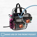Clear Backpack Security Approved - Reinforced Straps & Front Accessory Pocket 17" x 4.5" x 12" - Bagsko.com