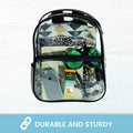 Clear Backpack Security Approved - Reinforced Straps & Front Accessory Pocket 14" x 3.25" x 12" - Bagsko.com