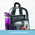 Clear Backpack Security Approved - Reinforced Straps & Front Accessory Pocket 14" x 3.25" x 12" - Bagsko.com