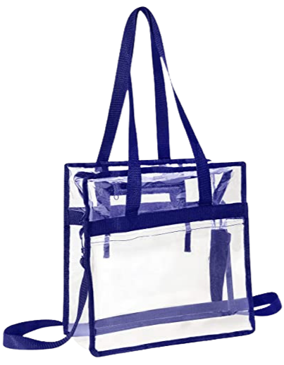 Stadium Approved Clear Tote Handbag with Handles, Large Plastic